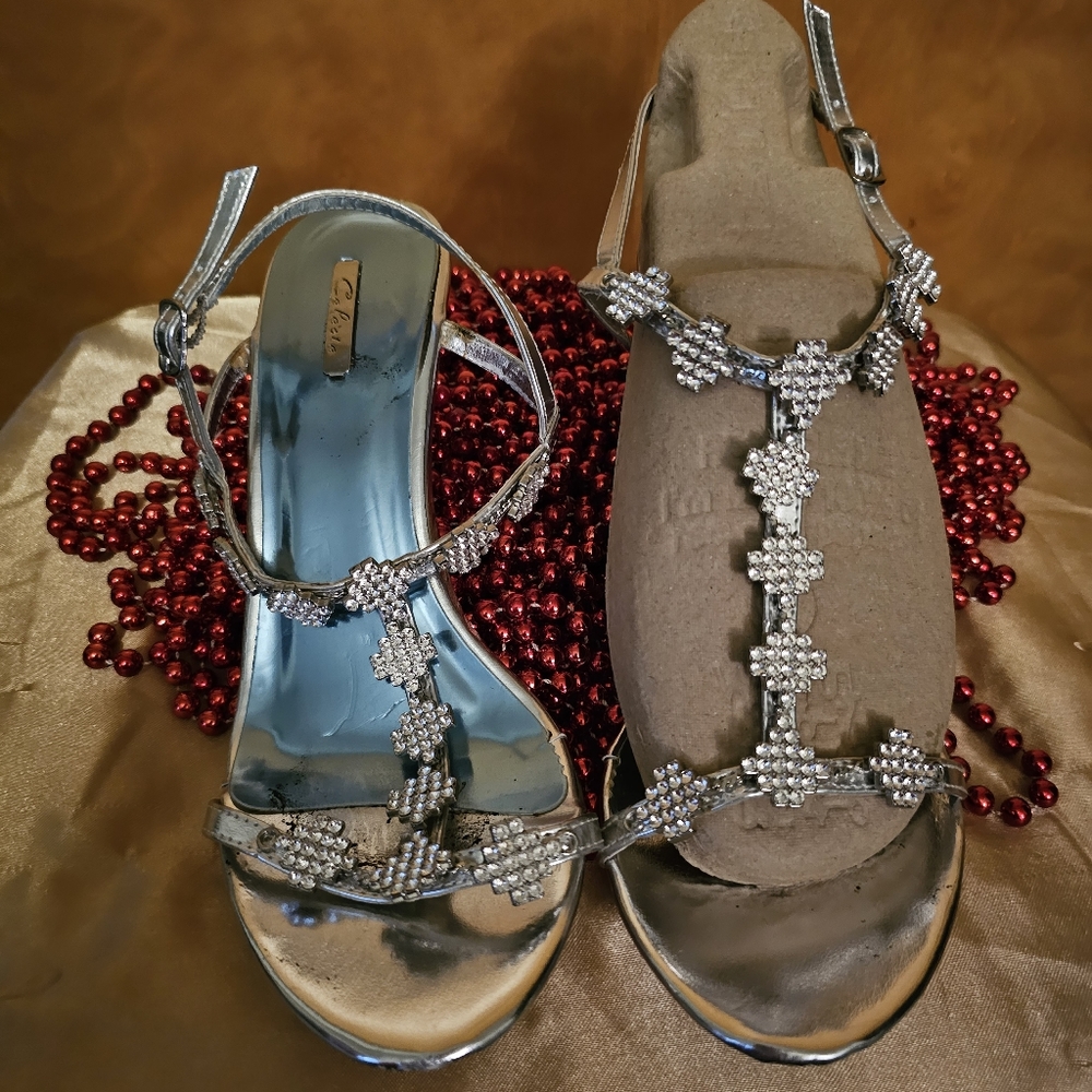 Silver Rhinestone sandals - Picture 4 of 5